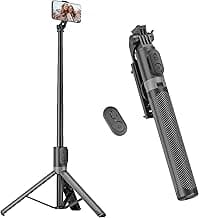 71” Phone Tripod & Selfie Stick, Portable All in One Extendable Cell Phone Tripod Stand, with Wireless Remote Control for iPhone/Samsung/An...