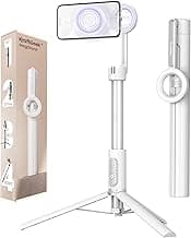 KraftGeek 64" Magnetic Phone Tripod for iPhone MagSafe, Reinforced Aluminum Selfie Stick Tripod Stand for Video Recording, Vlogging & Trave...