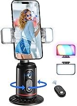 MQOUNY Auto Face Tracking Phone Holder, 360° Rotation Face Body Phone Tripod Smart Shooting Camera Mount with Rechargeable Remote and Light...