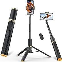 Vimose Phone Tripod & Selfie Stick with Remote, Portable, Lightweight for Video Recording Vlog, Extendable Travel Tripod Stand Compatible w...